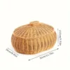 Oval Woven Basket with Lid