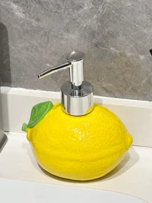 Lemon-Shaped Ceramic Lotion Bottle