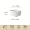 White Ceramic Striped Rimless Bowls