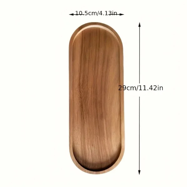 Faridabio 4pcs Oval Light Luxury Retro Wooden Plates