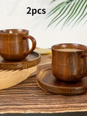 Wooden Coffee Mug Set