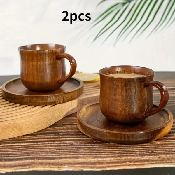Wooden Coffee Mug Set