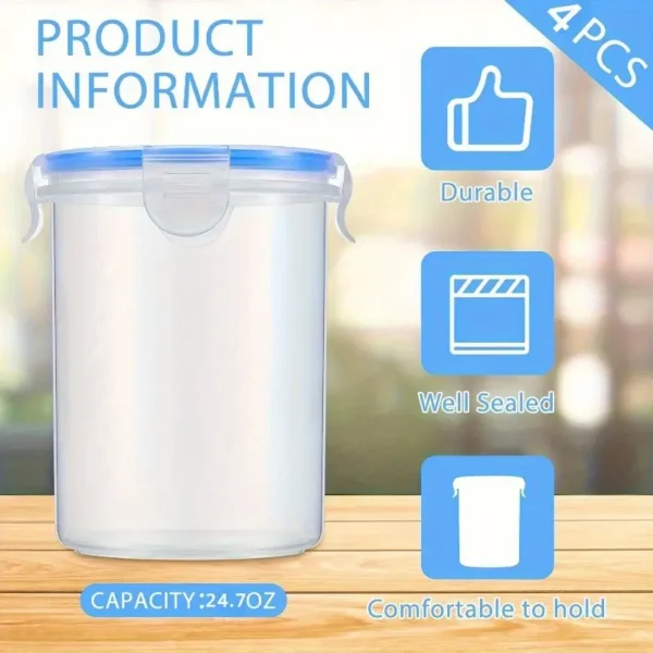 Transparent Snap-On Plastic Storage Cans