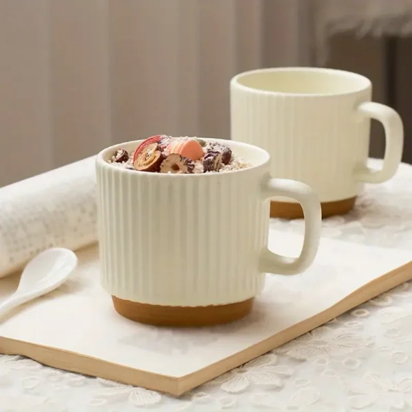 Japanese-Style Retro Classic Striped Ceramic Coffee Mug