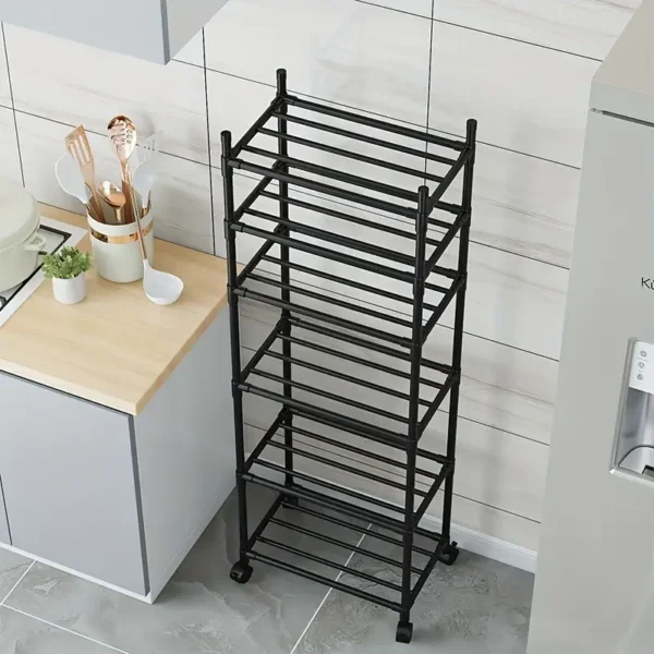 6-Tier Adjustable Rolling Metal Storage Cart with Wheels