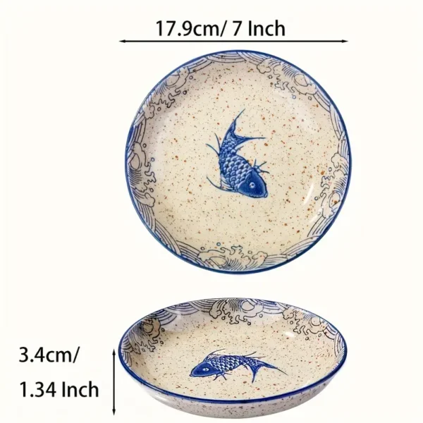 Exquisite 4pcs Set of 7-Inch Japanese Ceramic Plates