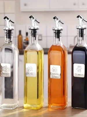 4pcs 500Ml Olive Oil & Vinegar Dispenser Set