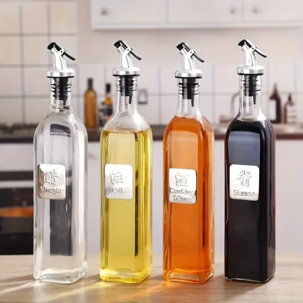 4pcs 500Ml Olive Oil & Vinegar Dispenser Set