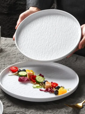Textured Rock Ceramic Steak Plates