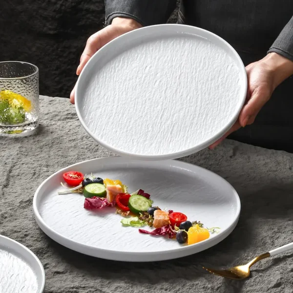 Textured Rock Ceramic Steak Plates