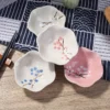 Set of 4 Exquisite Japanese-Inspired Ceramic Lotus-Shaped Plates