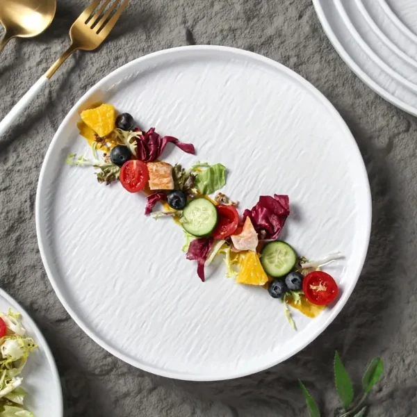 Textured Rock Ceramic Steak Plates