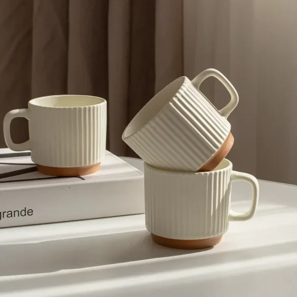 Japanese-Style Retro Classic Striped Ceramic Coffee Mug