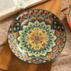 Bohemian Style Ceramic Dinner Plates (Random Colour)