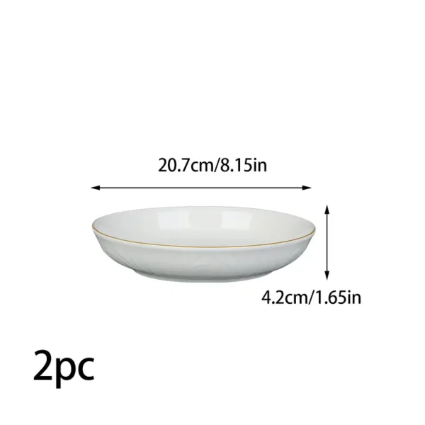 White Golden-Edged Phoenix Plates