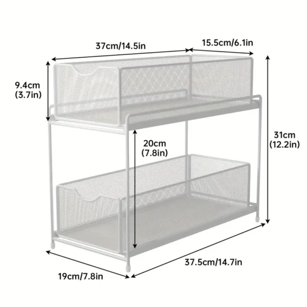Double-Layer Kitchen Pull-Out Storage Rack