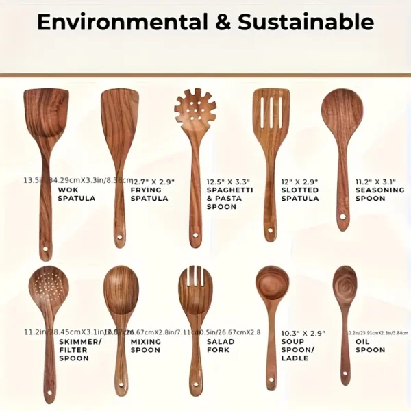 10pcs Premium Teak Cookware Set