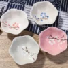 Set of 4 Exquisite Japanese-Inspired Ceramic Lotus-Shaped Plates