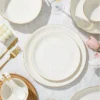 White Golden-Edged Phoenix Plates