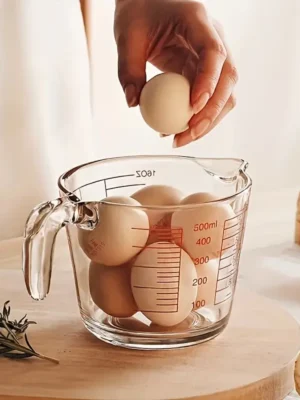 Glass Measuring Cup with Scale and Handle