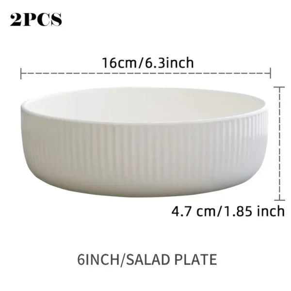 Bone China Vertical Stripe Salad Bowls