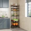 6-Tier Adjustable Rolling Metal Storage Cart with Wheels