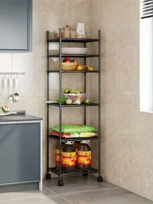 6-Tier Adjustable Rolling Metal Storage Cart with Wheels
