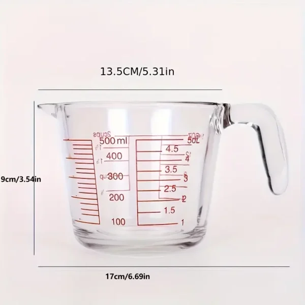 Glass Measuring Cup with Scale and Handle