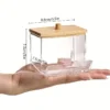 Transparent Acrylic Wooden Lid Swab Holder
