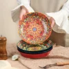 Bohemian Style Ceramic Dinner Plates (Random Colour)