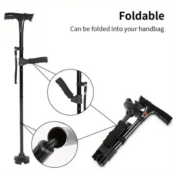 Multifunctional Folding Cane with LED & Alarm