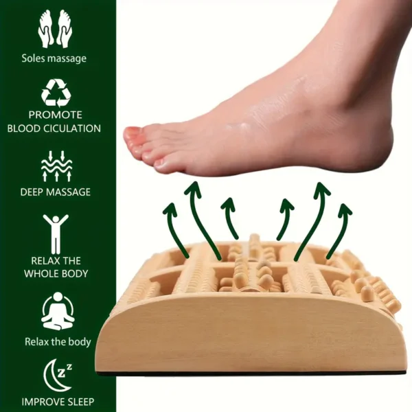 Wooden Foot Massager Roller - Relief for Feet